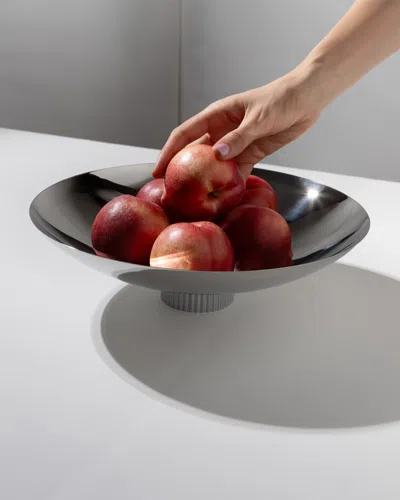 Anna New York Striations Fruit Bowl In Silver