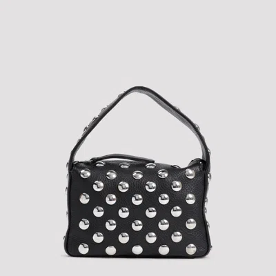 Khaite Elena Small Studded Textured-leather Shoulder Bag In Black