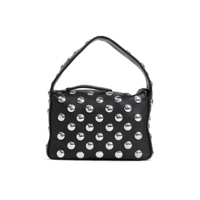 Khaite Elena Small Studded Textured-leather Shoulder Bag In Black