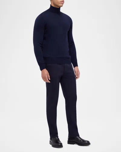 Bugatchi Sawyer Merino Wool Turtleneck Sweater In Blue