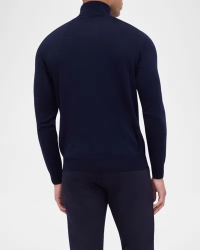 Bugatchi Sawyer Merino Wool Turtleneck Sweater In Blue