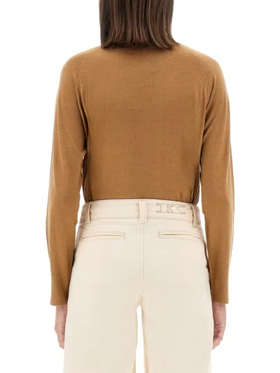 Kiton Cashmere Sweater With High Neck In Brown