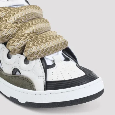 Lanvin Brown Leather-polyester Sneaker In Multi