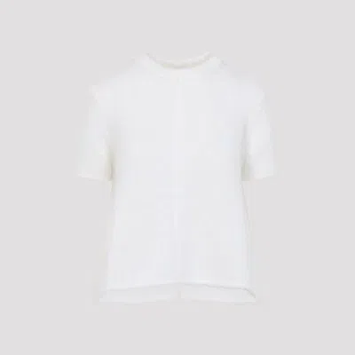 Loewe White Short Sleeve Mohair Sweater In White