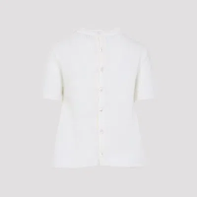 Loewe White Short Sleeve Mohair Sweater In White