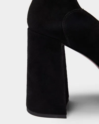 Chloé 100mm Loti Suede Platform Block-heel Pumps In Black