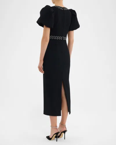 Rebecca Vallance Nyx Crystal-embellished Cutout Crepe Midi Dress In Black