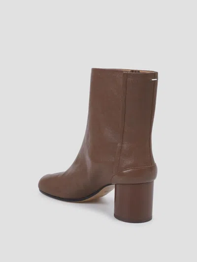 Maison Margiela Tabi Ankle Boots In Brown