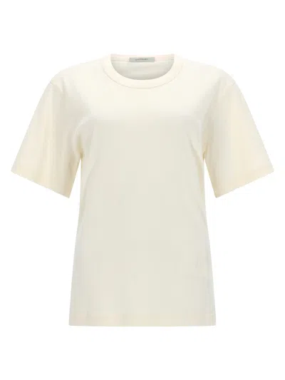 Lemaire Rib Minimalist Classic Crew Neck Cotton T-shirt In White