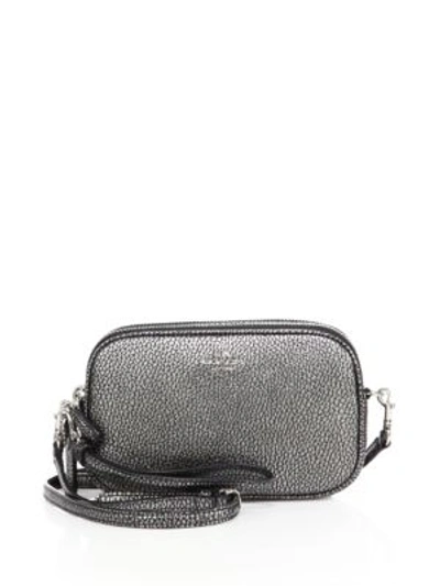 Coach Pebble Leather Convertible Clutch In Gunmetal