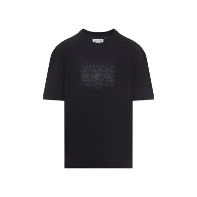 Maison Margiela Classic Black T-shirt With Round Neckline And Short Sleeves In Black