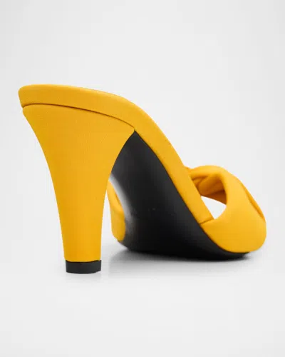 Saint Laurent Fabric Franciane Sandals Cone Heel Knotted In Yellow