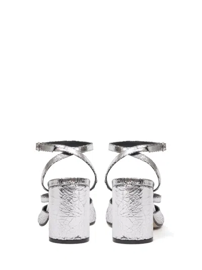 Maison Margiela Tabi Broken Mirror Leather Split-toe Pumps In Metallic