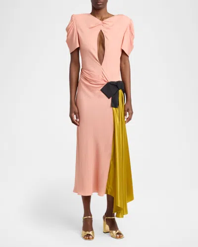 Valentino Garavani 90mm Vlogo Anne Metallic Leather Block-heel Sandals In Yellow