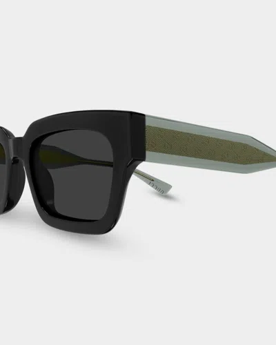Gucci Men's Monogram Wirecore 53mm Rectangular Sunglasses In Green