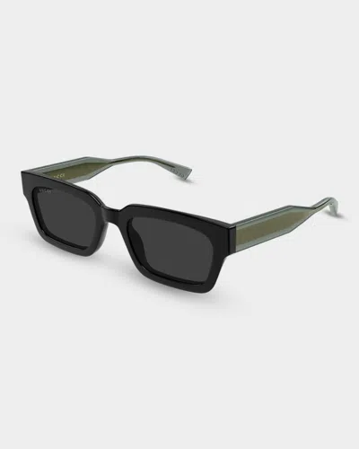 Gucci Men's Monogram Wirecore 53mm Rectangular Sunglasses In Green