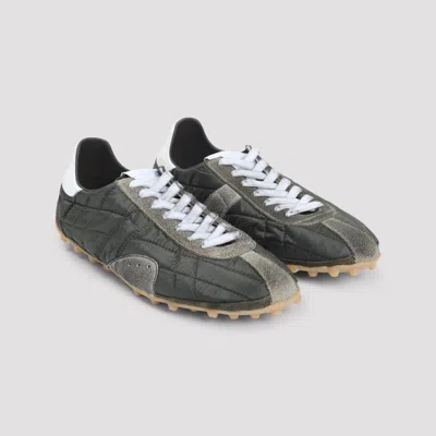 Maison Margiela Sneakers Sprinters In Suede And Leather With Vintage Finish In Black