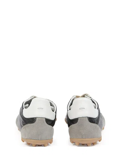 Maison Margiela Sneakers Sprinters In Suede And Leather With Vintage Finish In Black