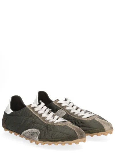 Maison Margiela Sneakers Sprinters In Suede And Leather With Vintage Finish In Black