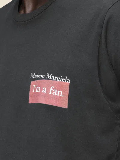 Maison Margiela Overdyed Cotton I M A Fan T-shirt In Black