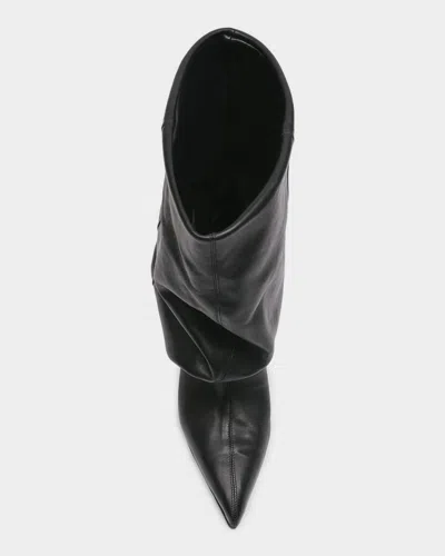 Balmain Leather Wedge Ankle Boots 60 In Black