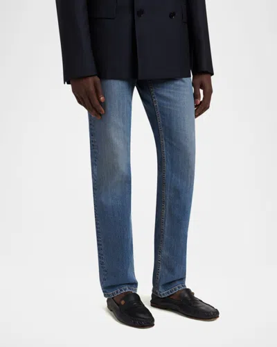 Versace Black Guanto Loafers In Calf Leather In Black