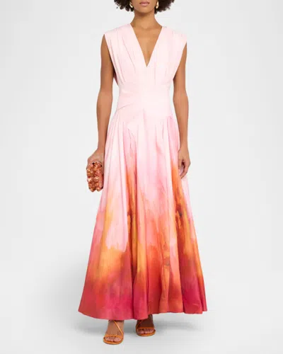 Acler Innoxhill V-neck Maxi Dress In Multi