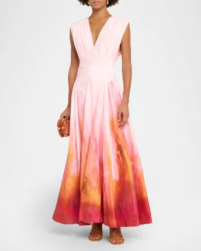 Acler Innoxhill V-neck Maxi Dress In Multi