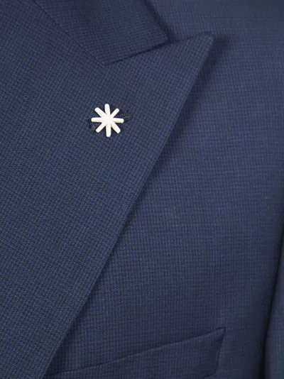 Manuel Ritz Single-breasted Suit In Blue