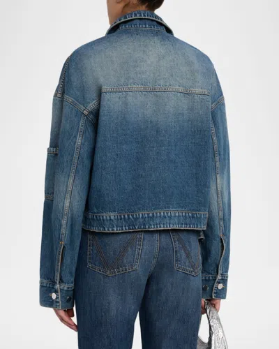 Amiri Oversized Denim Work Jacket In Blue