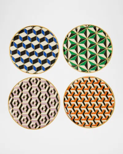 Jonathan Adler Versailles 4-piece Small Plates Set In Multi