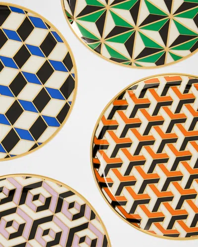 Jonathan Adler Versailles 4-piece Small Plates Set In Multi