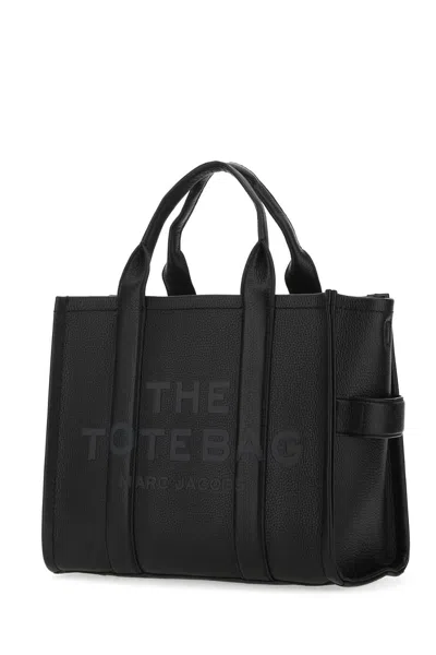 Marc Jacobs Structured Medium Tote With Textured Leather Finish In Black