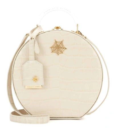 Charlotte Olympia Atkinson Embossed Leather Shoulder Bag In Off White |  ModeSens