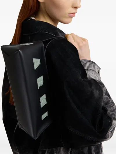 Marni Borsa A Spalla Museo Baguette In Pelle Nera In Black