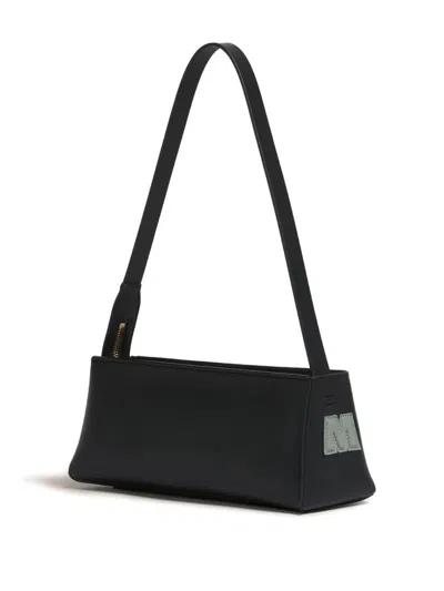 Marni Borsa A Spalla Museo Baguette In Pelle Nera In Black