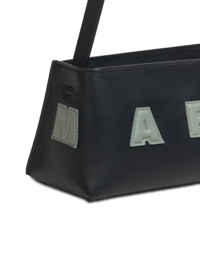 Marni Borsa A Spalla Museo Baguette In Pelle Nera In Black