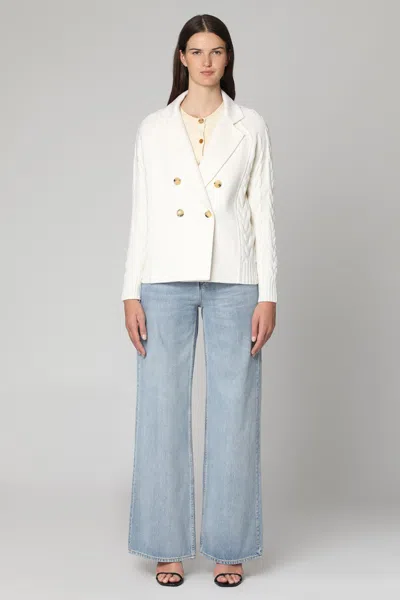 Max Mara Double-breasted Wool Jacket In White