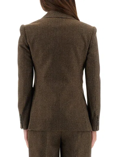Max Mara Fitted Cut Mini Jacket 40 In Brown
