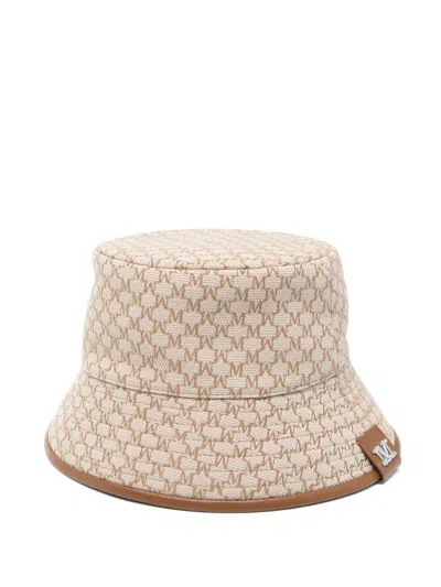 Max Mara Allover Logo Bucket Bag In Metallic