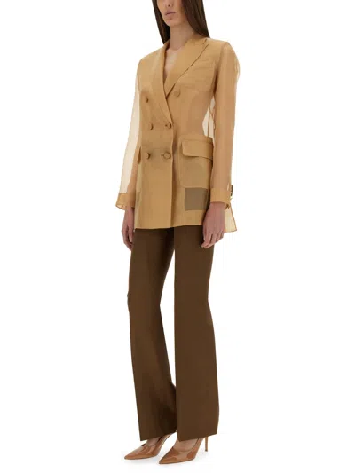 Max Mara Silk Jacket In Neutral
