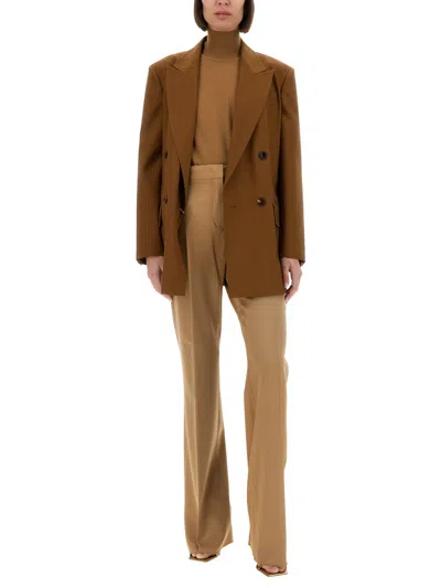 Max Mara Wool Blend Double-breasted Jacket In Brown
