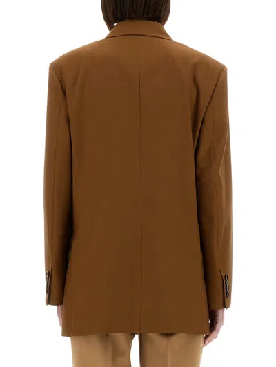 Max Mara Wool Blend Double-breasted Jacket In Brown