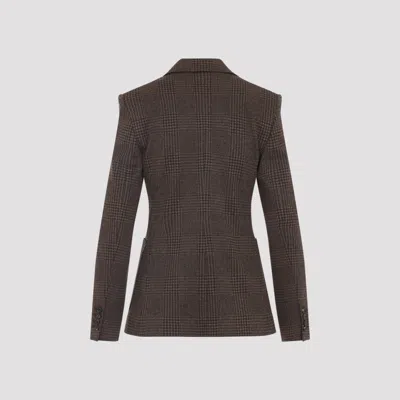 Max Mara Zulma Check Pattern Jacket In Brown