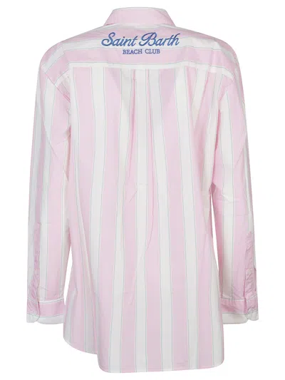Mc2 Saint Barth Brigitte Striped Patterned Shirt In Pink