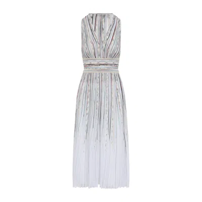 Missoni Striped Knit Midi Dress Empire Waist In Multi