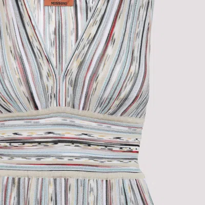 Missoni Striped Knit Midi Dress Empire Waist In Multi