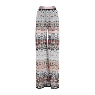 Missoni Sequin-embellished Striped Metallic Crochet-knit Wide-leg Pants In Multi