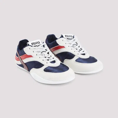 Miu Miu Multicolor Tech Fabric And Suede Gymnasium Sneakers In Animal Print
