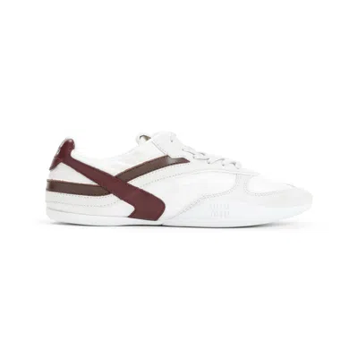 Miu Miu Women Two-tone Tech Fabric And Suede Gymnasium Sneakers In Multi